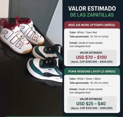 Zapatillas Nike Air More Uptempo y Puma Rebound para niños - miniatura 1