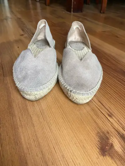 Alpargatas de cuero beige para mujer - miniatura 3