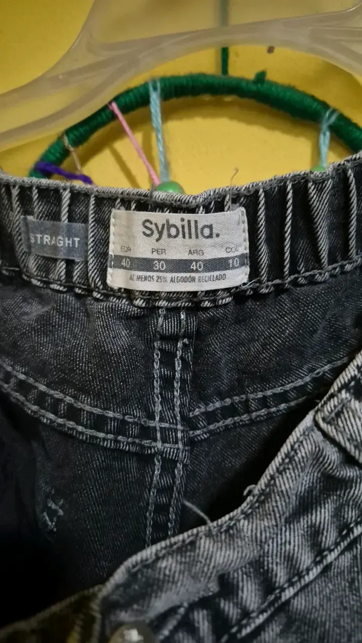 Shorts de mezclilla Sybilla gris desgastado - 2
