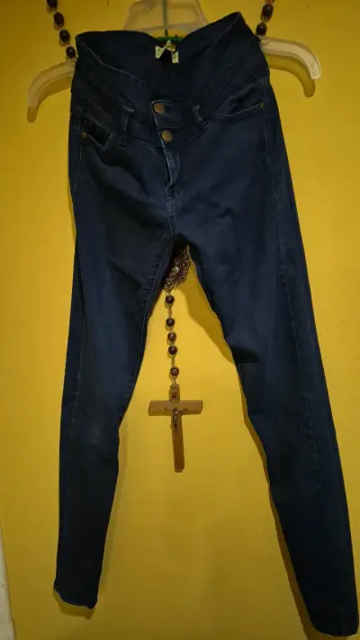 Jeans super skinny azul oscuro talla 38 - miniatura 1