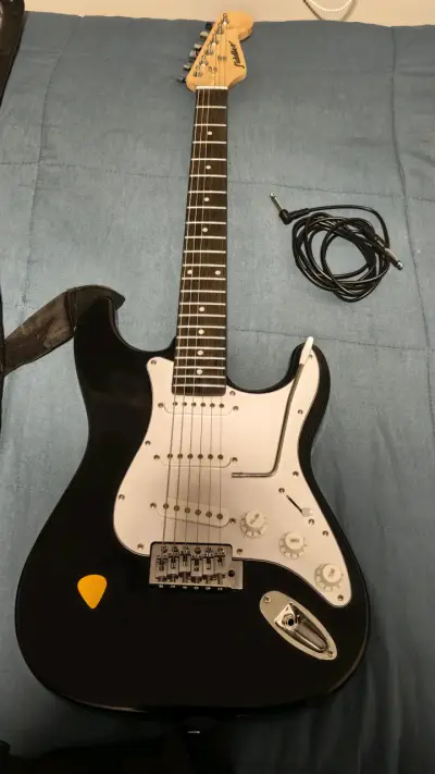 Guitarra eléctrica Fiddler negra con accesorios - miniatura 1