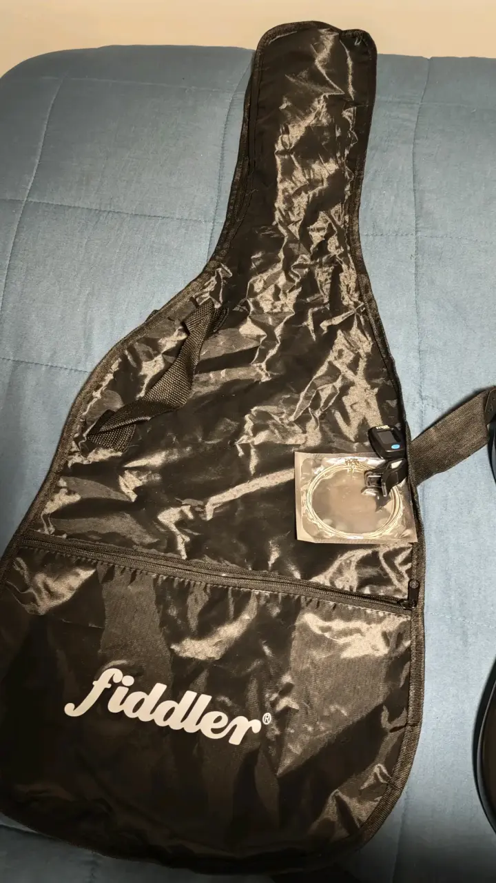 Guitarra eléctrica Fiddler negra con accesorios - 3