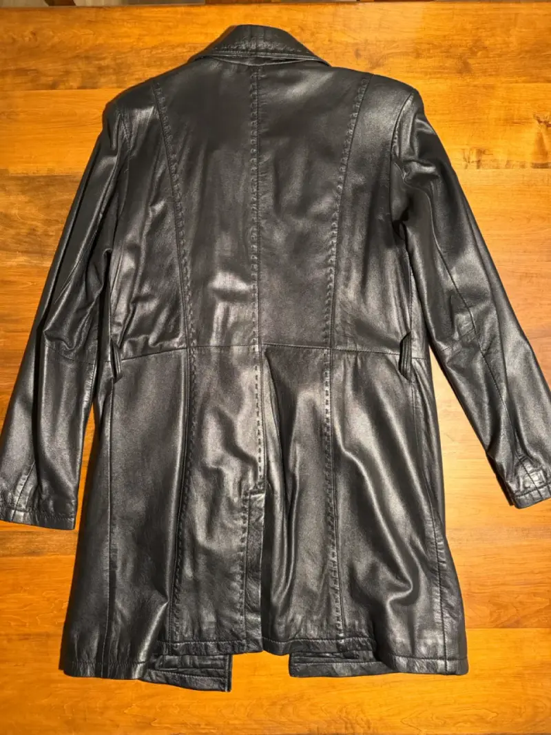 Abrigo de cuero negro Dagorret para mujer - 2