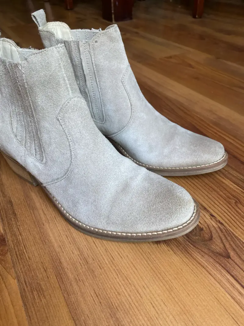 Botines de gamuza beige para mujer - 2