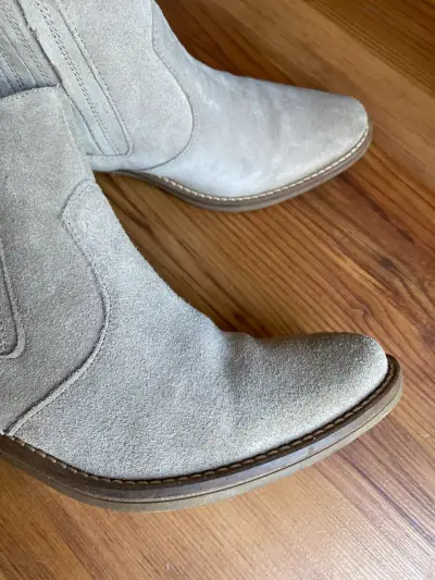 Botines de gamuza beige para mujer - miniatura 6