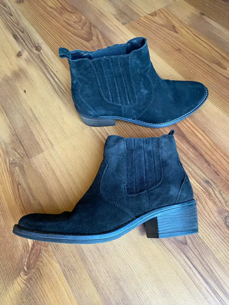Botines de gamuza negros para mujer