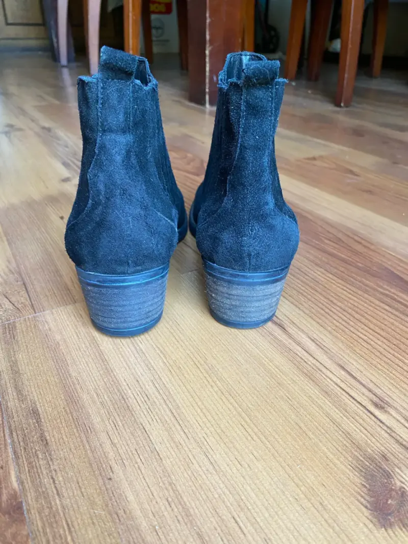 Botines de gamuza negros para mujer - 3