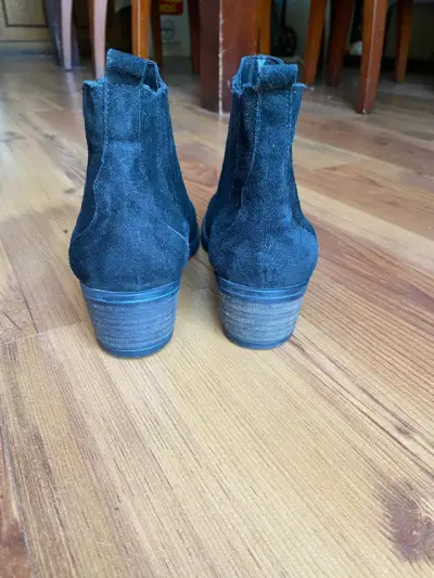 Botines de gamuza negros para mujer - miniatura 3