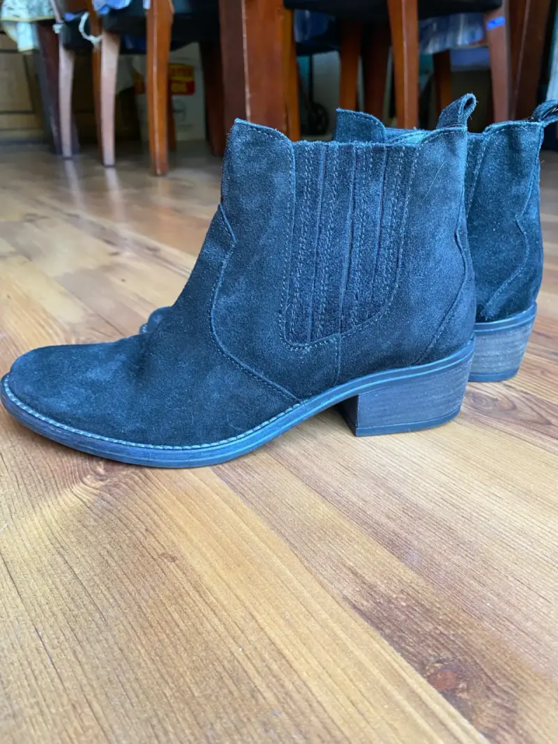 Botines de gamuza negros para mujer - 5