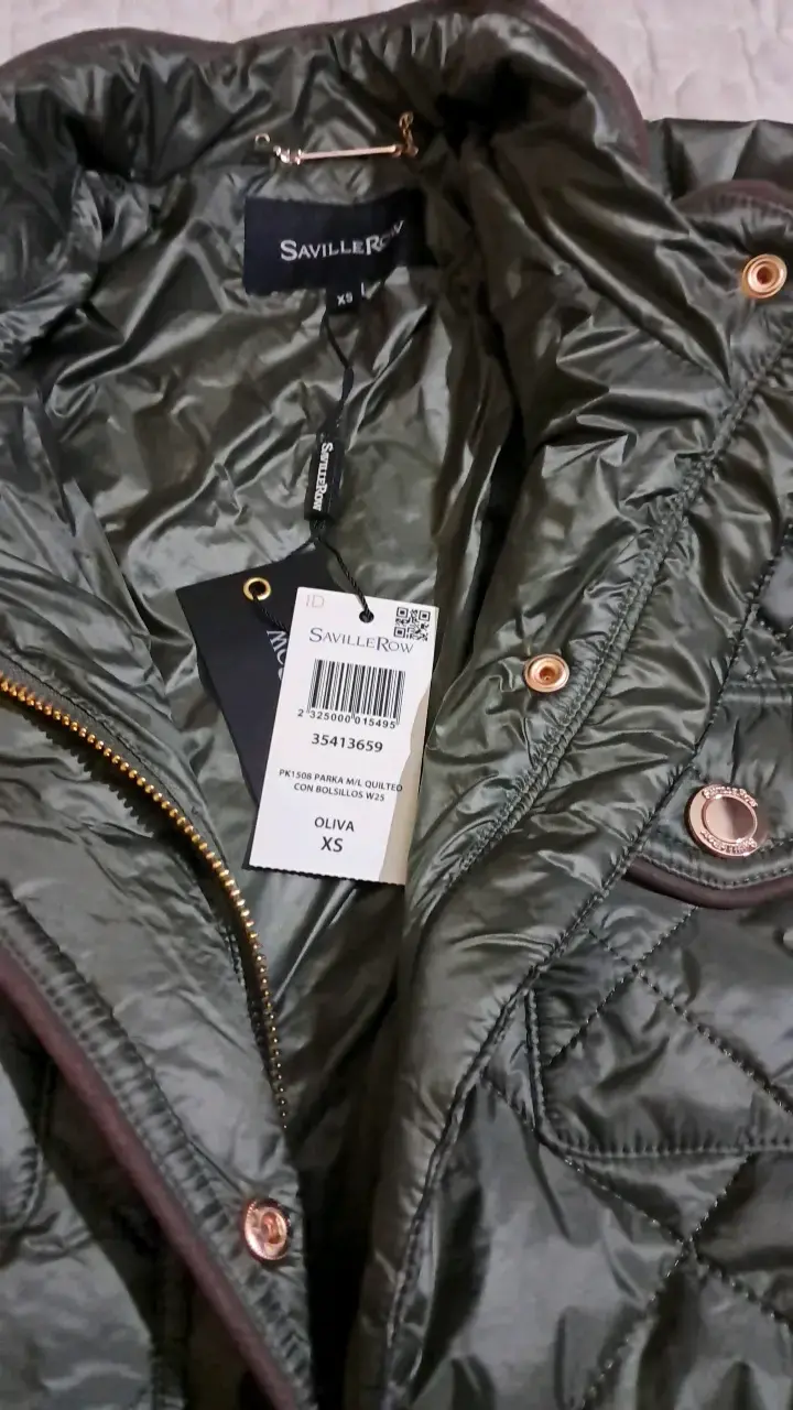 Chaqueta acolchada verde oliva Saville Row para mu - 2