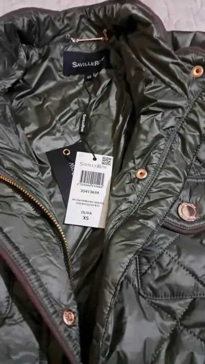 Chaqueta acolchada verde oliva Saville Row para mu - miniatura 2