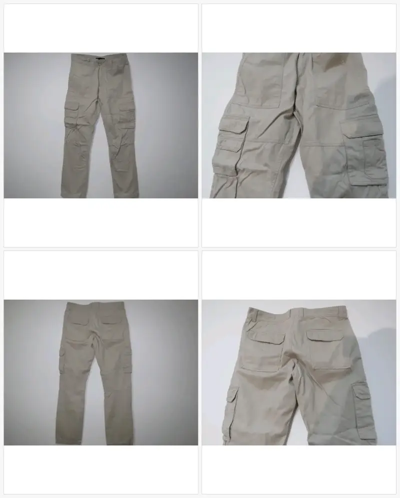 Pantalones cargo beige y jeans grises para hombre - 2