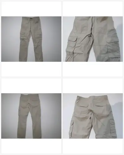 Pantalones cargo beige y jeans grises para hombre - miniatura 2
