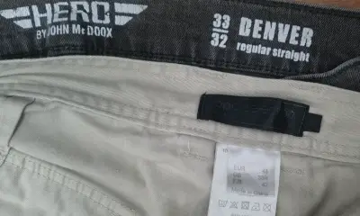 Pantalones cargo beige y jeans grises para hombre - miniatura 6