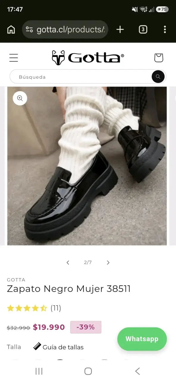Zapatos de charol negro con suela gruesa Gotta - 5