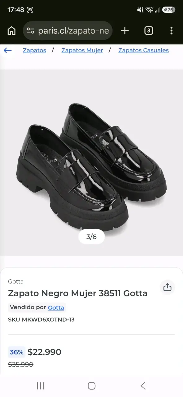Zapatos de charol negro con suela gruesa Gotta - 6