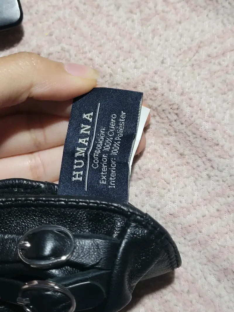 Guantes de cuero negro con detalles metálicos Humana - 3