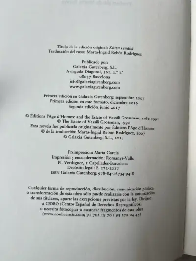 Libro 'Vida y Destino' de Vasili Grossman - miniatura 4