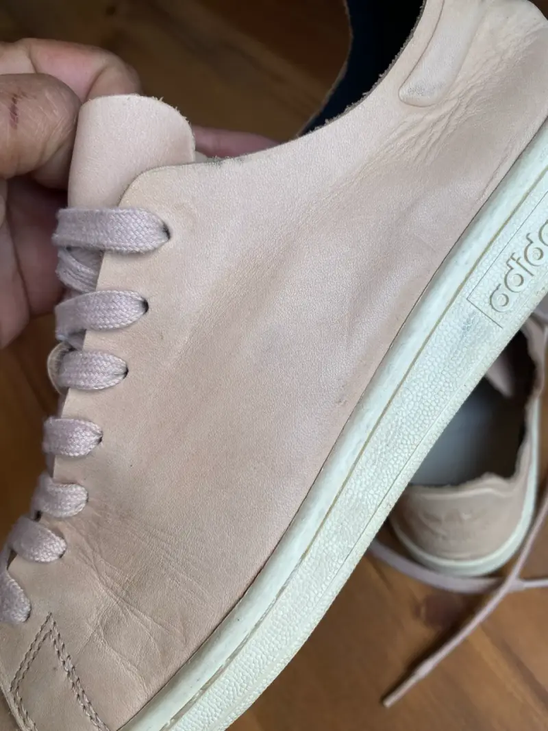 Zapatillas de cuero beige casuales para hombre - 3