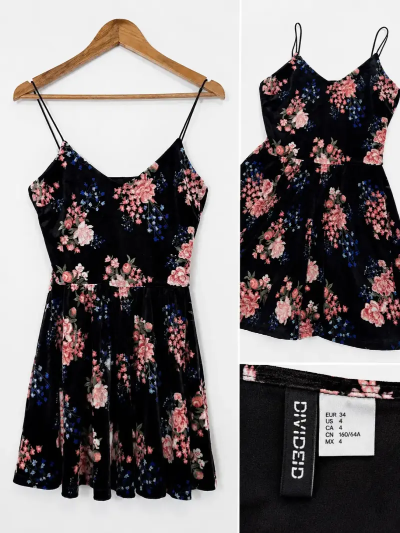 Enterito floral de terciopelo Talla 34(da para 36) - 4