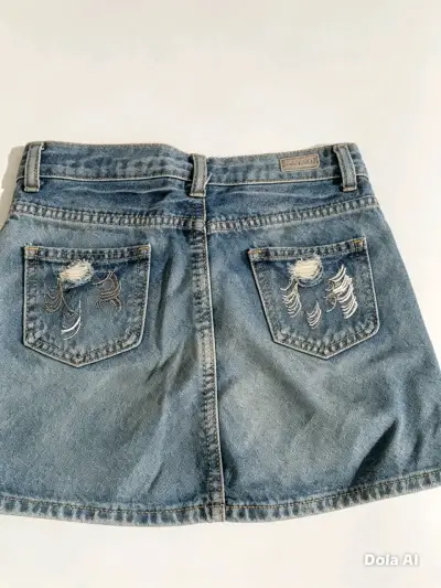 Mini falda Jeans para niñas talla 14 azul - miniatura 2