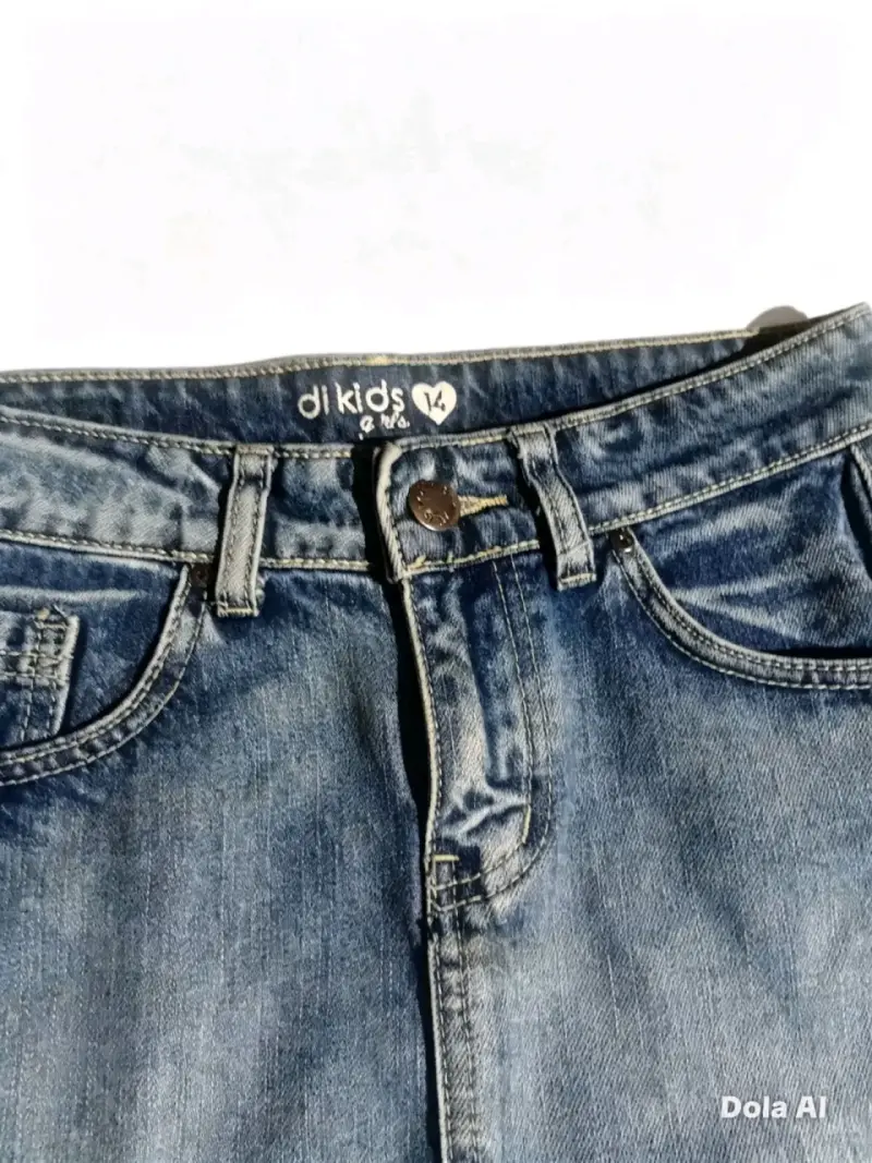 Mini falda Jeans para niñas talla 14 azul - 3