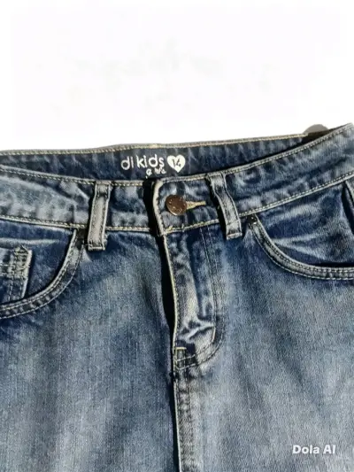 Mini falda Jeans para niñas talla 14 azul - miniatura 3