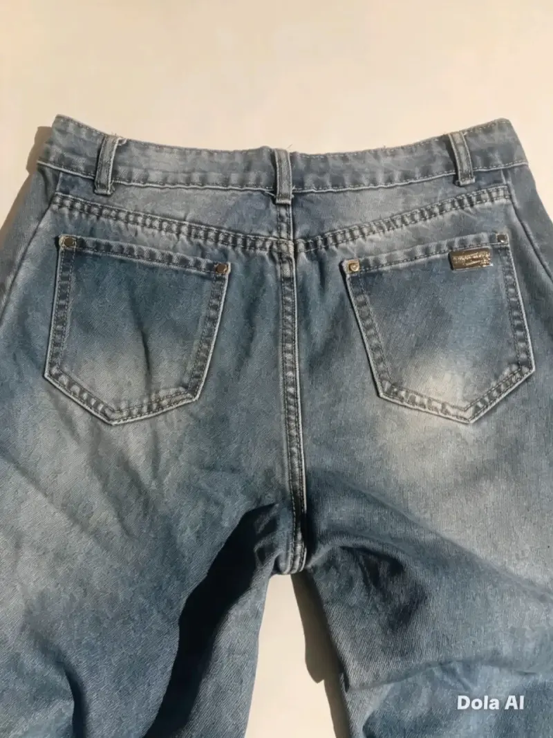 Jeans de mezclilla azul desgastados para niña - 2