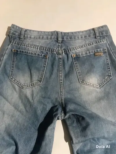 Jeans de mezclilla azul desgastados para niña - miniatura 2