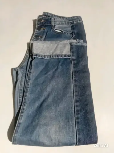 Jeans de mezclilla azul desgastados para niña - miniatura 3