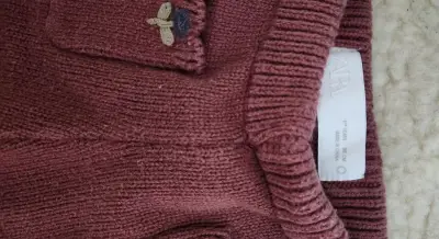 Pantalones de lana para bebé color burdeos - miniatura 1