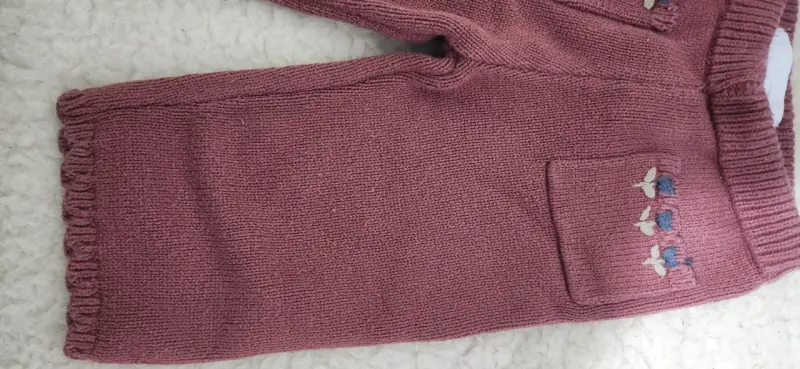 Pantalones de lana para bebé color burdeos - 2