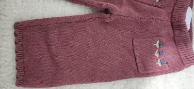 Pantalones de lana para bebé color burdeos - miniatura 2