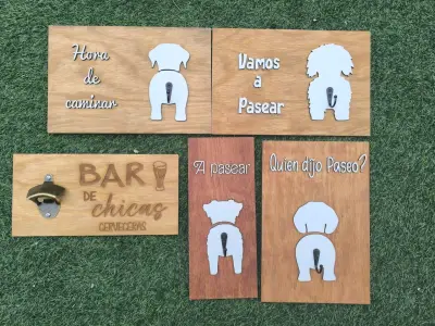 Set decorativos de madera para útiles de la llaves - miniatura 1