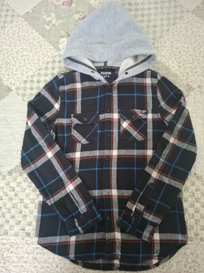 Camisa a cuadros con capucha Tween Way - miniatura 1