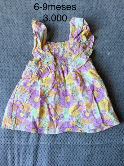 Vestido de bebé floral 9 meses - miniatura 2