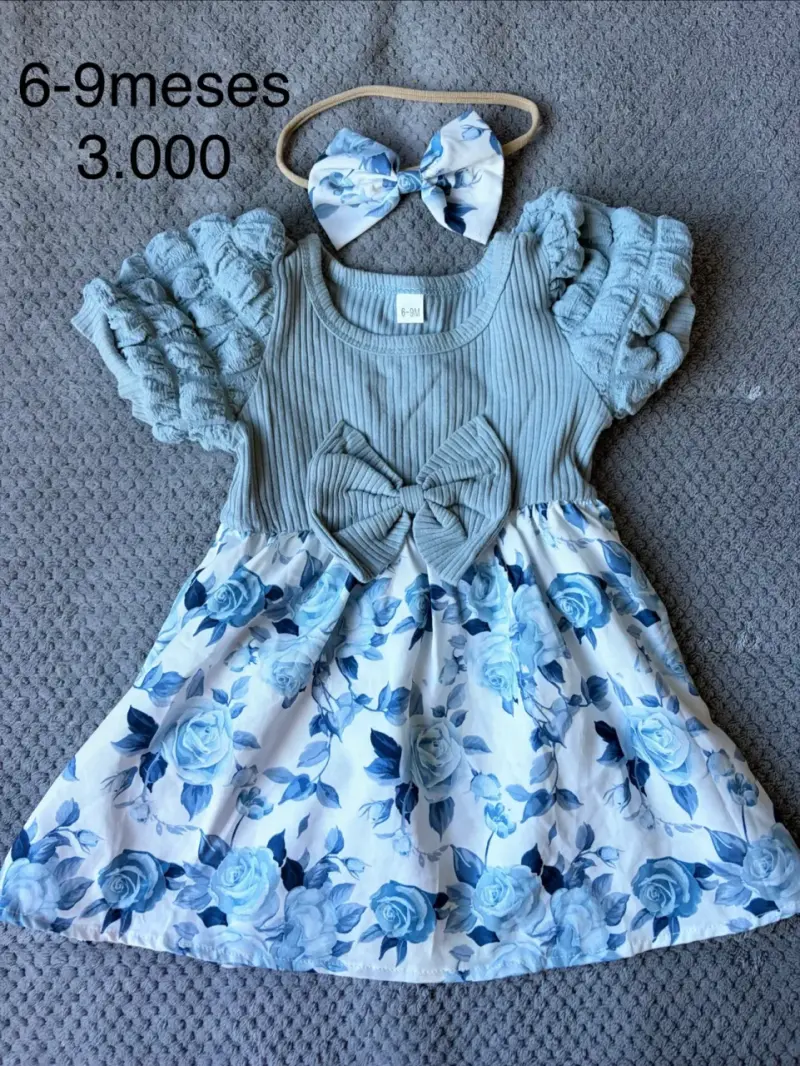 Vestido de bebé floral 9 meses - 3