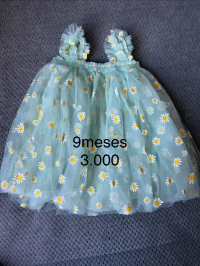 Vestido de bebé floral 9 meses - miniatura 4