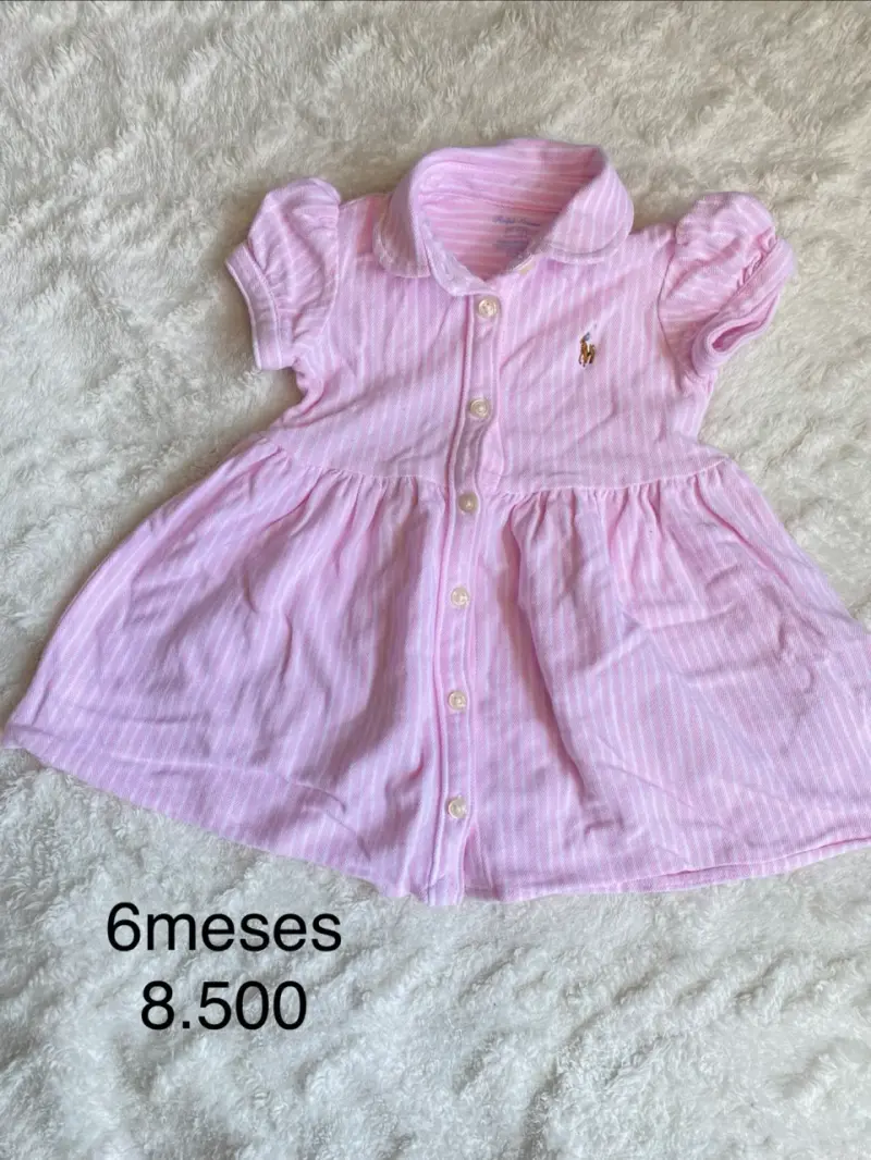 Vestido de bebé con diseño de lunares 4-6 meses - 3