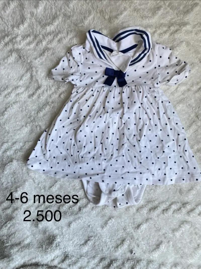 Vestido de bebé con diseño de lunares 4-6 meses - 4