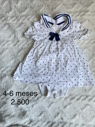 Vestido de bebé con diseño de lunares 4-6 meses - miniatura 4