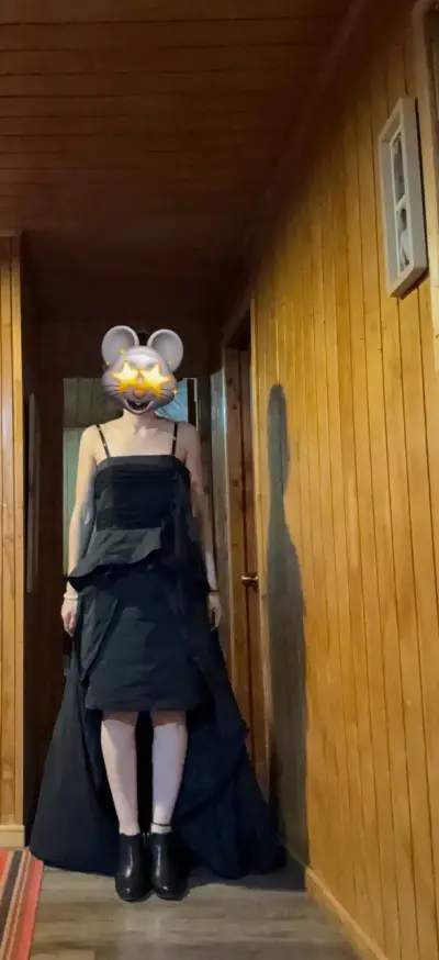 Vestido de fiesta negro con tirantes talla 40 - miniatura 1