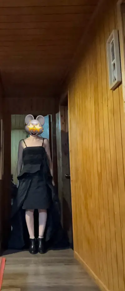 Vestido de fiesta negro con tirantes talla 40 - miniatura 2