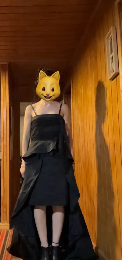 Vestido de fiesta negro con tirantes talla 40 - miniatura 3