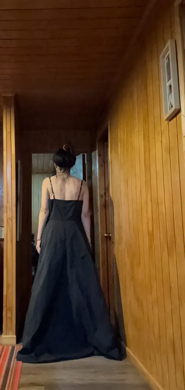 Vestido de fiesta negro con tirantes talla 40 - 4