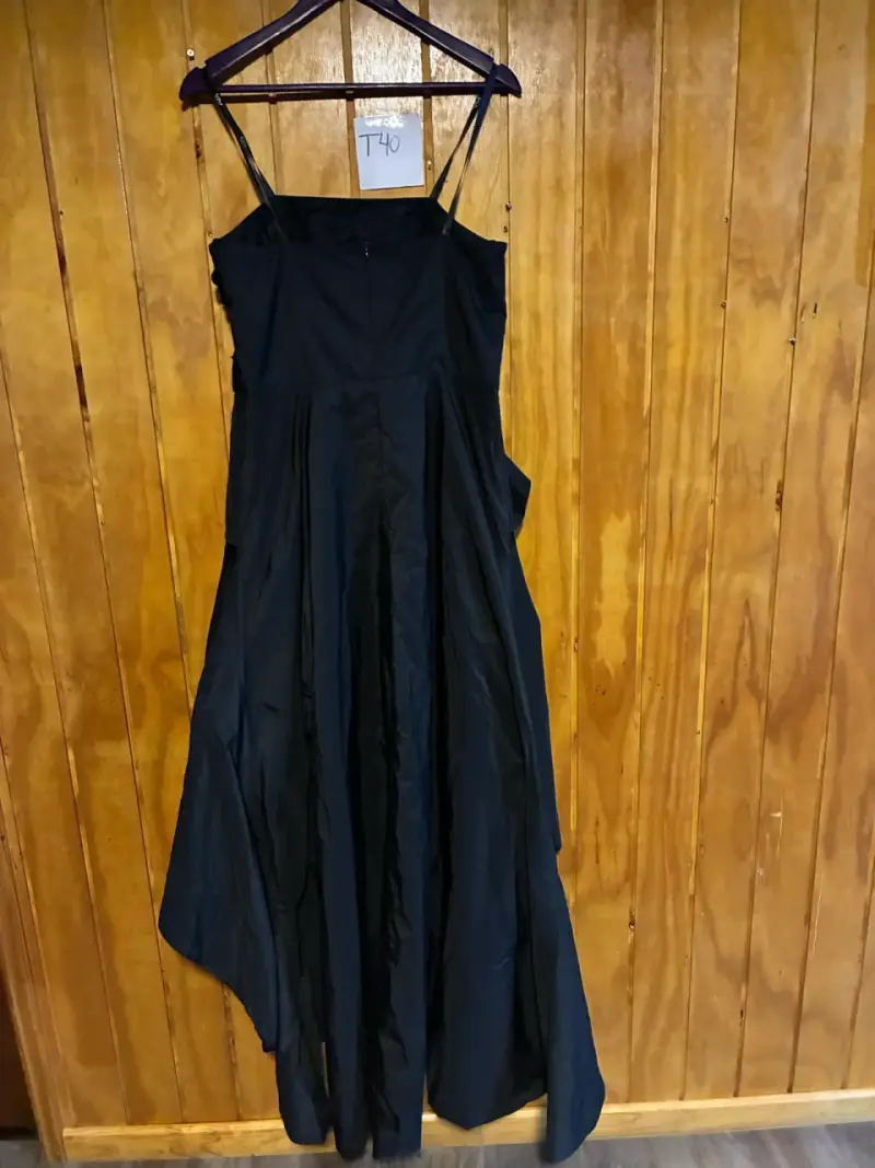 Vestido de fiesta negro con tirantes talla 40 - 6
