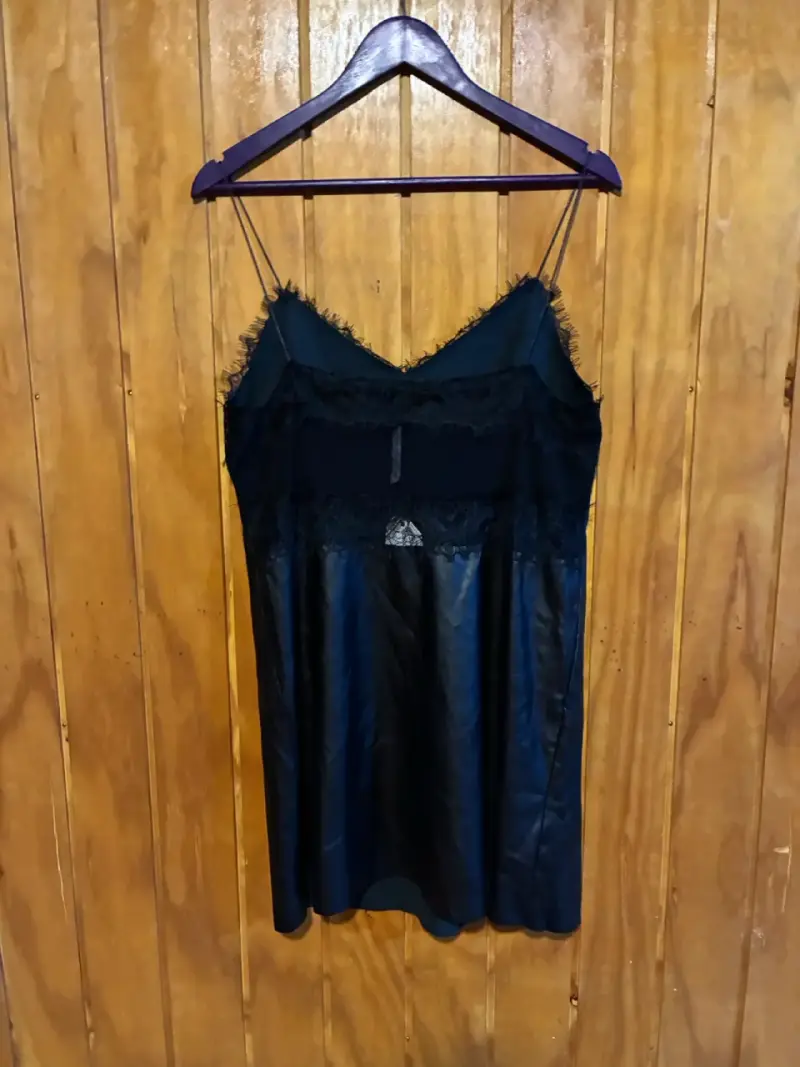 Vestido negro de encaje para mujer talla M - 4