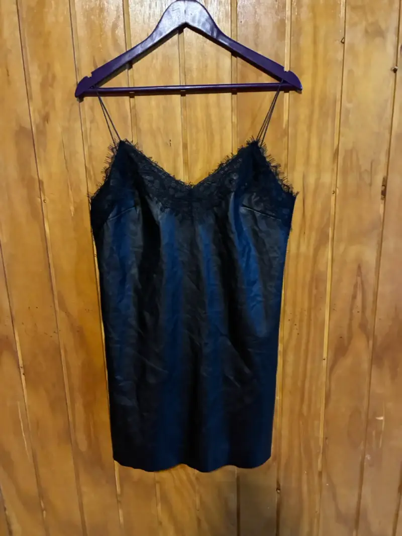 Vestido negro de encaje para mujer talla M - 5