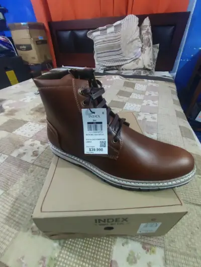Botin de cuero marrón Index hombre - miniatura 1