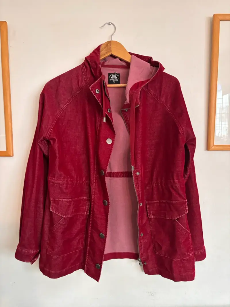 Chaqueta de pana roja con capucha Opposite - 3